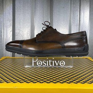 Bally Reigan Mid Brown Leather Derby Shoes US 10.5